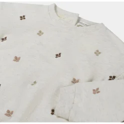 Truien & Vesten|Truien & Sweaters*Sweet Petit peuter sweater Kiki lange mouwen bloemen beige Soft Ecru Melange