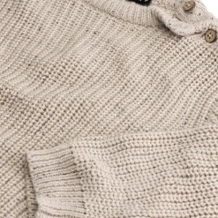 Truien & Vesten|Truien & Vesten*Sweet Petit peuter trui Charlie lange mouwen melee beige Soft Ecru Melange