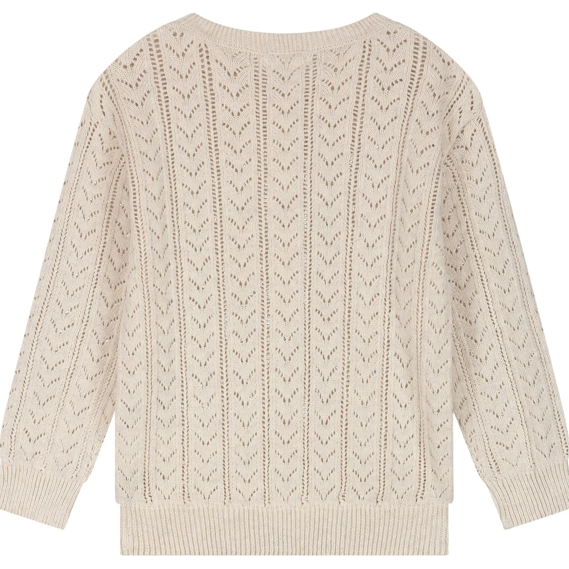 Truien & Vesten|Vesten*Sweet Petit peuter vest Hope lange mouwen effen beige Soft Ecru Melange