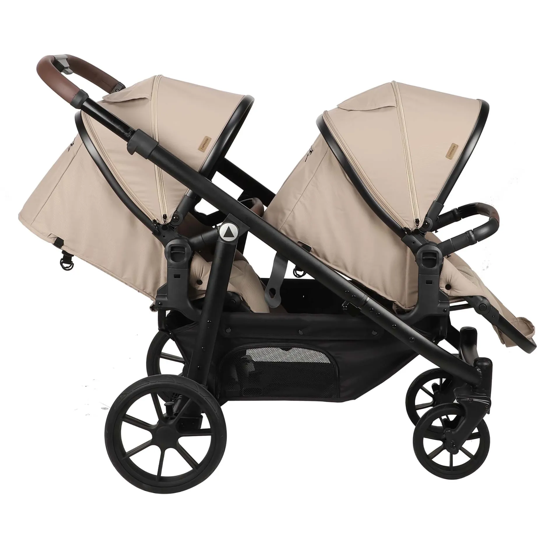 Frames Met Zit|Duo Kinderwagens*Topmark 2 Combi duowagen Sandbrown