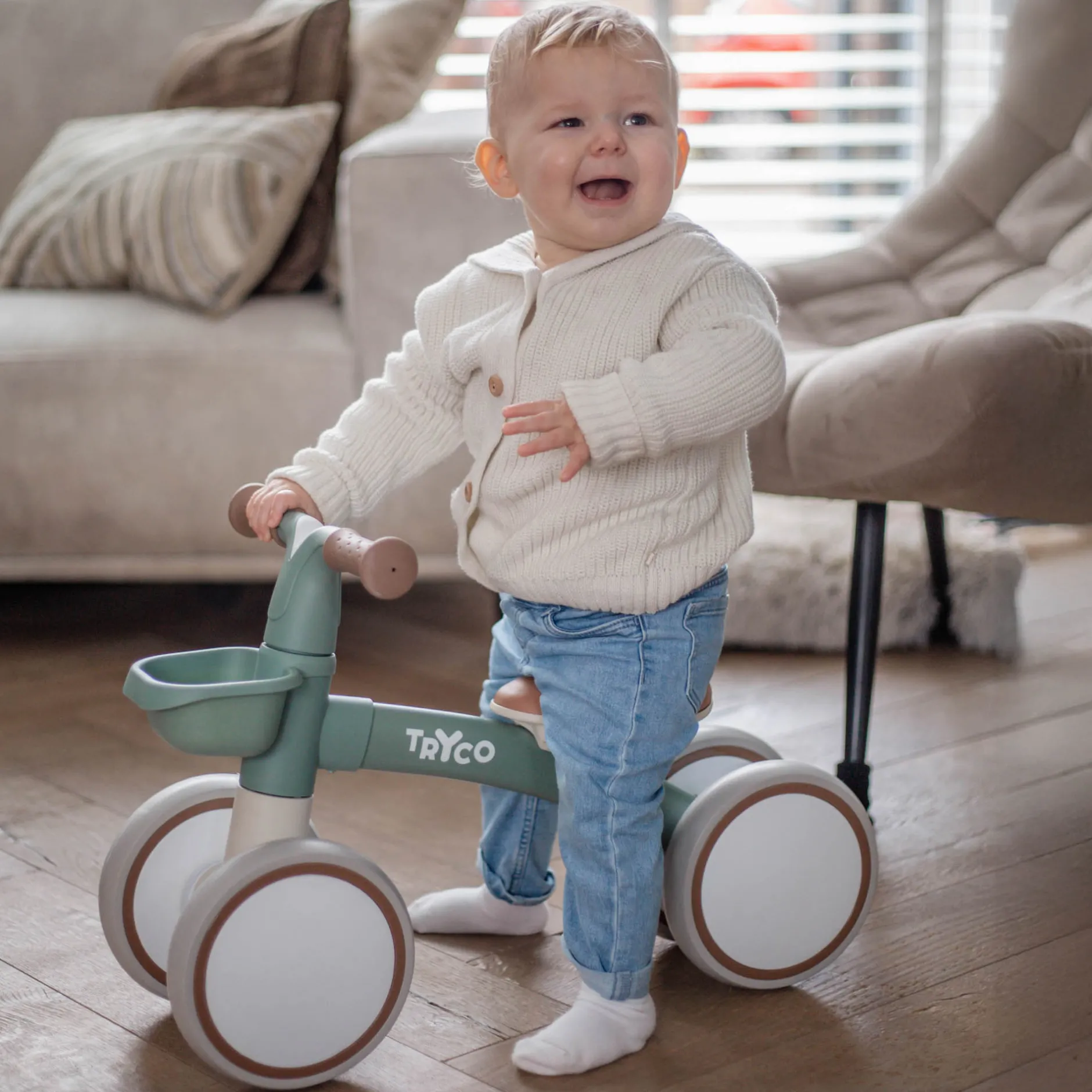 Loopfietsen & Loopwagens*Tryco First Bike Luna Lightgreen